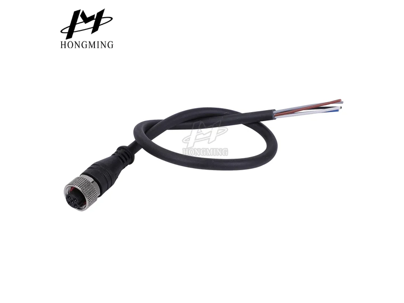 Hongming Factory M12 Male AC 4 Pin Waterproof Connectors Metal Aviation Panel Mount Male Female Socket Plug