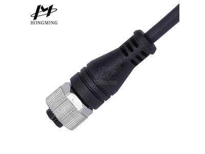 Hongming Factory M12 Male AC 4 Pin Waterproof Connectors Metal Aviation Panel Mount Male Female Socket Plug