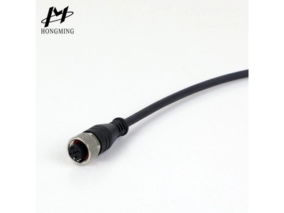 Hongming Factory M12 Male AC 4 Pin Waterproof Connectors Metal Aviation Panel Mount Male Female Socket Plug