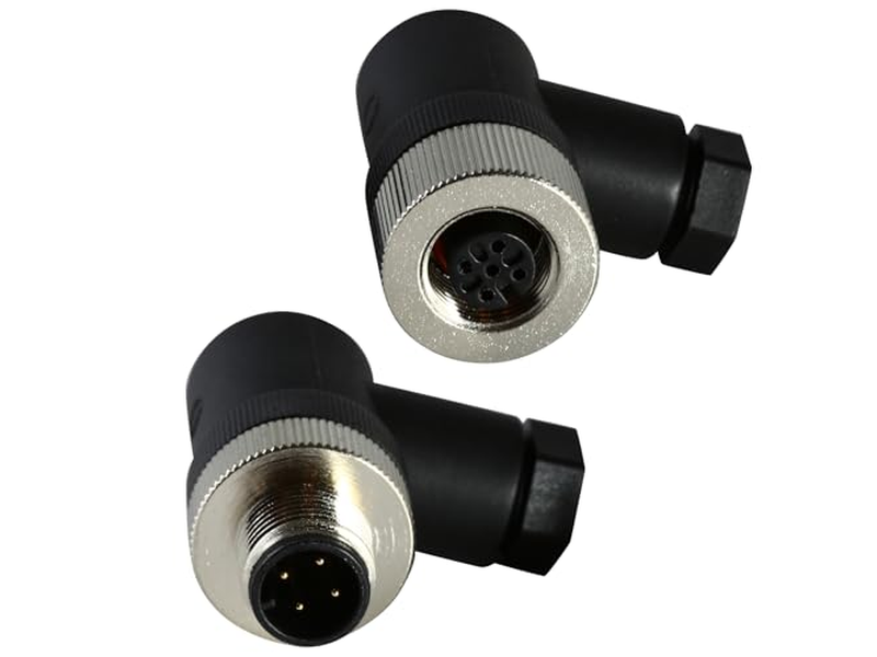 M12 4 Pin Right-Angle Male & Female Panel Mount Aviation Waterproof Industrial Circular Connector