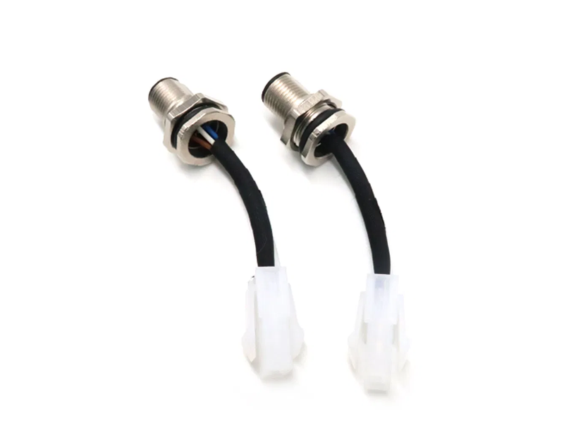 M12 4-Pin Waterproof Front Socket 4 Core Front Plate Installation M12 Connector with Wire Socket