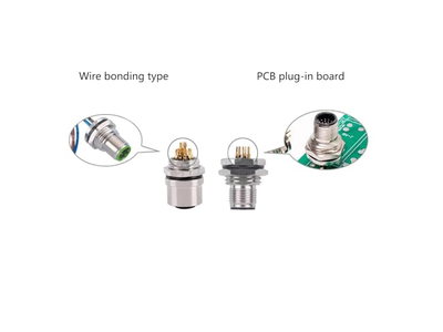 M12 5 Pin Female Connector A Coded Straight Back Mount Cable