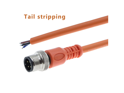 New Energy Vehicle Accessory Cable Circular 4-Pin Male M12 Connector